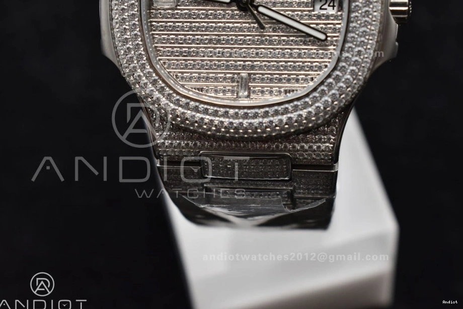 TWF Diamonds Nautilus A324 5711 Bracelet Bezel Full Diamonds SS on & Dial 1116